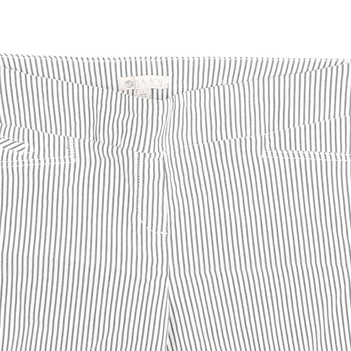 Lila Rose Womens White Pinstripe Viscose Basic Shorts Size 14 L10 in Regular Zip