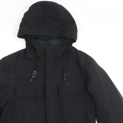 Uniqlo Mens Black Rain Coat Coat Size S Zip