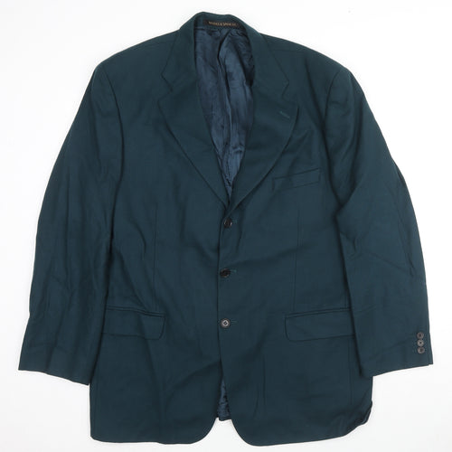 St Michael Mens Blue Wool Jacket Suit Jacket Size 44 Regular