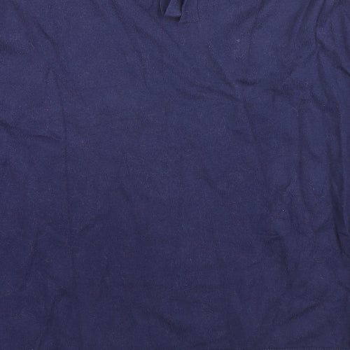 Oasis Womens Blue Round Neck Cotton Pullover Jumper Size M - Flower detail