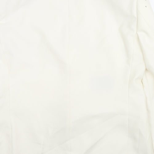 Moss Bros Mens White Polyester Tuxedo Suit Jacket Size 40 Regular