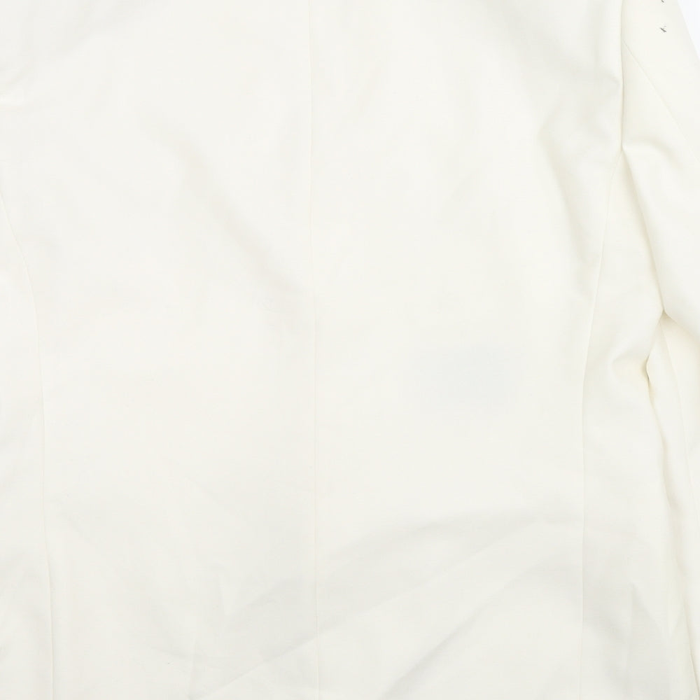 Moss Bros Mens White Polyester Tuxedo Suit Jacket Size 40 Regular