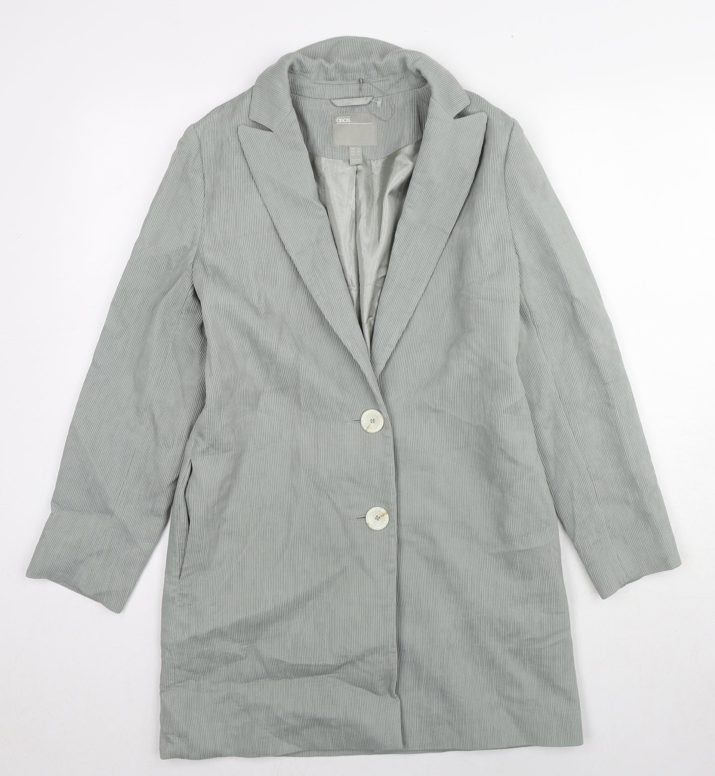 ASOS Womens Grey Gilet Blazer Size 4 Button