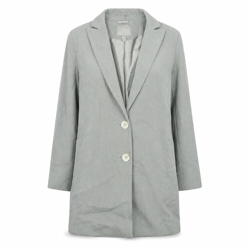 Front view of ASOS women’s grey gilet blazer, size UK 4, button