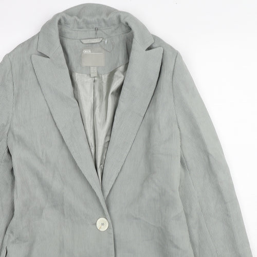 ASOS Womens Grey Gilet Blazer Size 4 Button