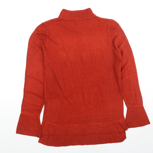 H&M Womens Red Mock Neck Acrylic Pullover Jumper Size XL