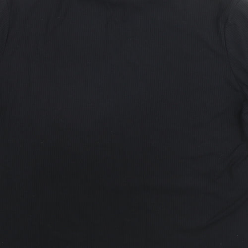 H&M Womens Black Polyester Tunic Blouse Size XL Mock Neck