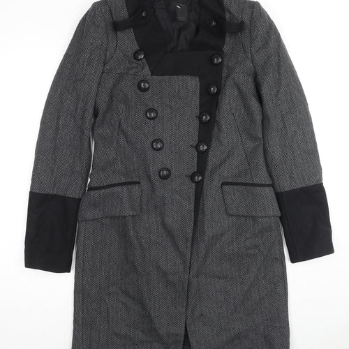 PINKO Womens Grey Jacket Size 10 Button