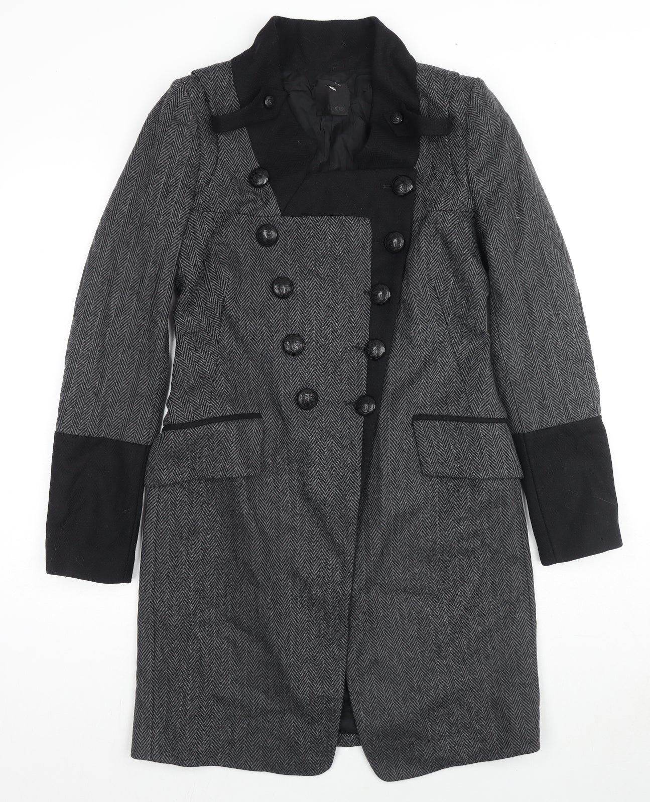 PINKO Womens Grey Jacket Size 10 Button