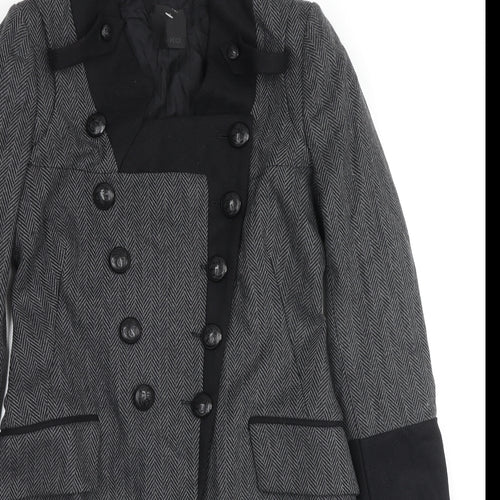 PINKO Womens Grey Jacket Size 10 Button