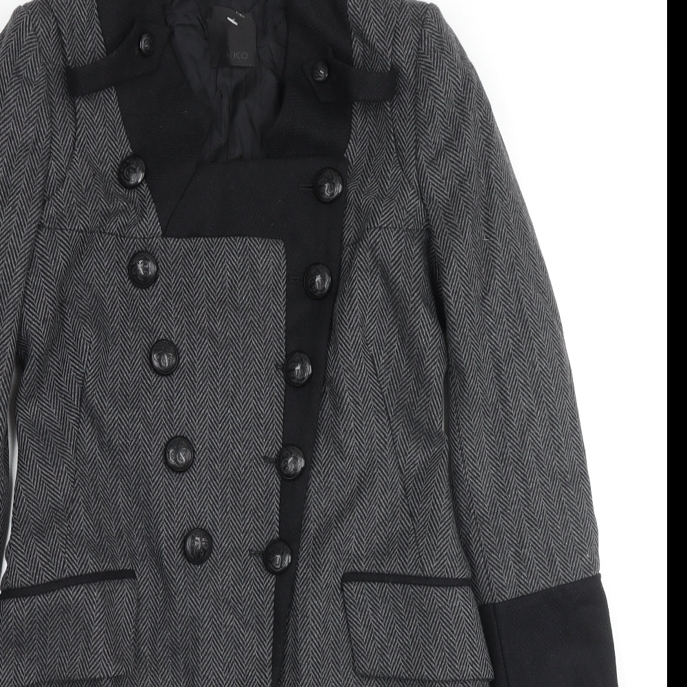 PINKO Womens Grey Jacket Size 10 Button