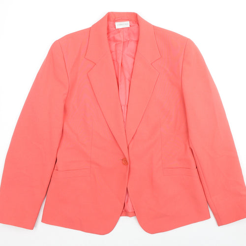 Essential Womens Pink Jacket Blazer Size 14 Button