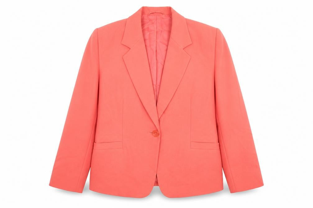 Essentials Womens Pink Jacket Blazer Size 14 Button