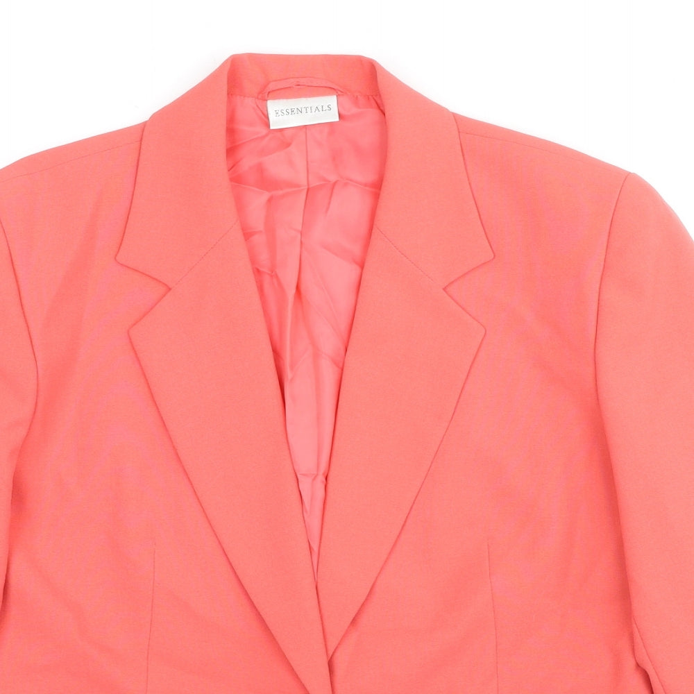 Essential Womens Pink Jacket Blazer Size 14 Button