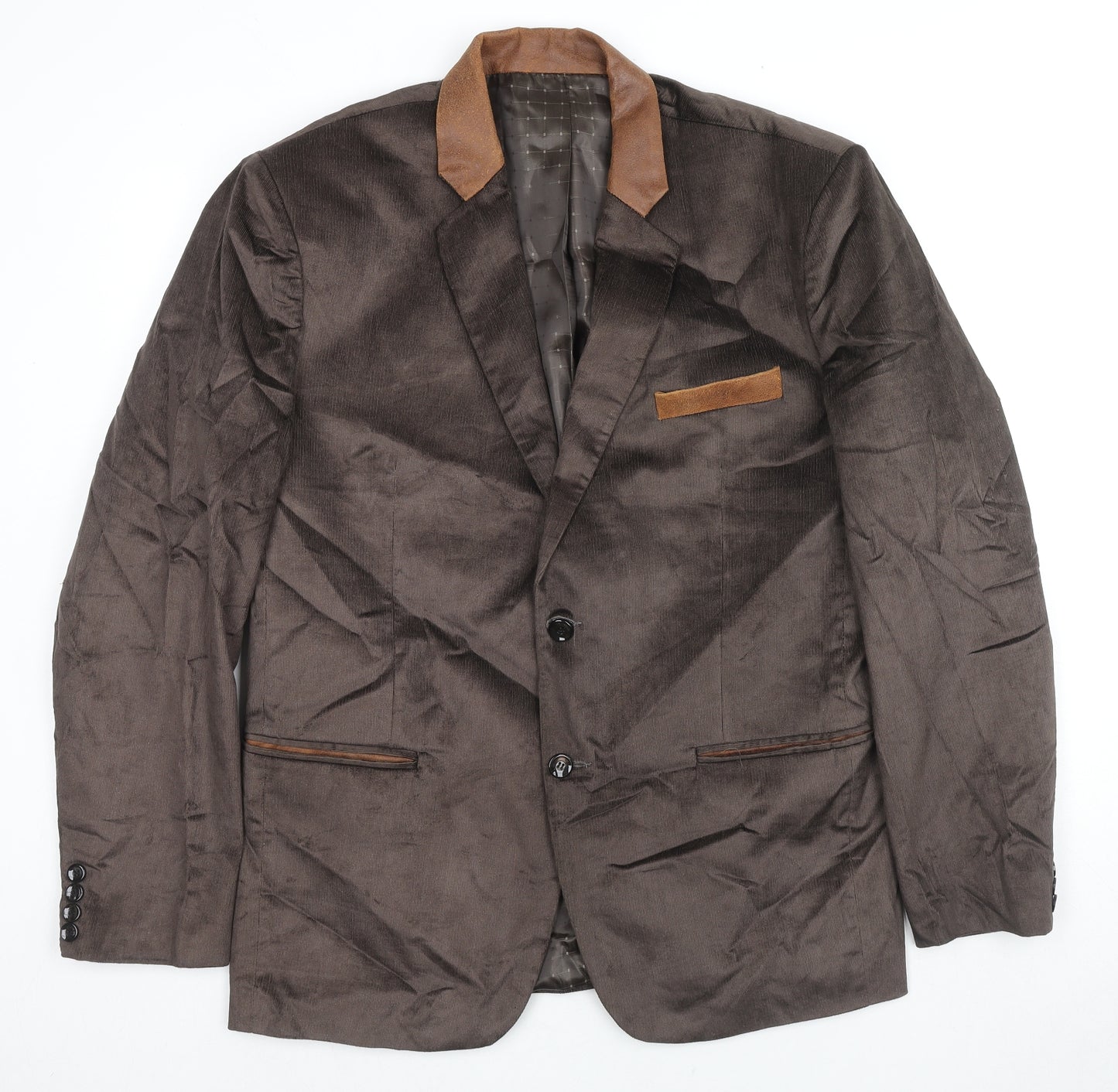 Arjay Mens Brown Polyester Jacket Blazer Size 44 Regular
