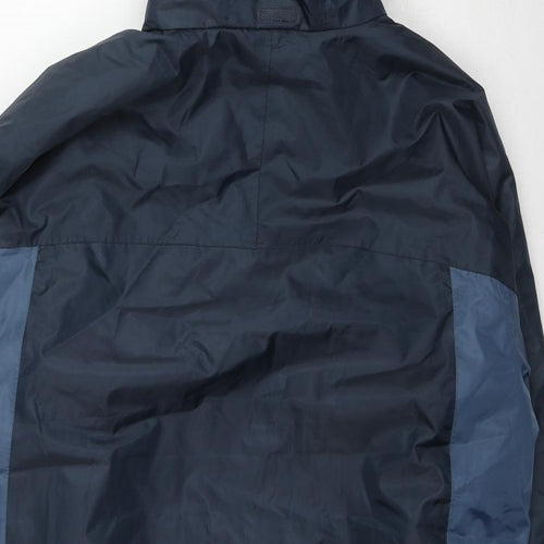 Outdoor Scene Mens Blue Rain Coat Coat Size XL Zip
