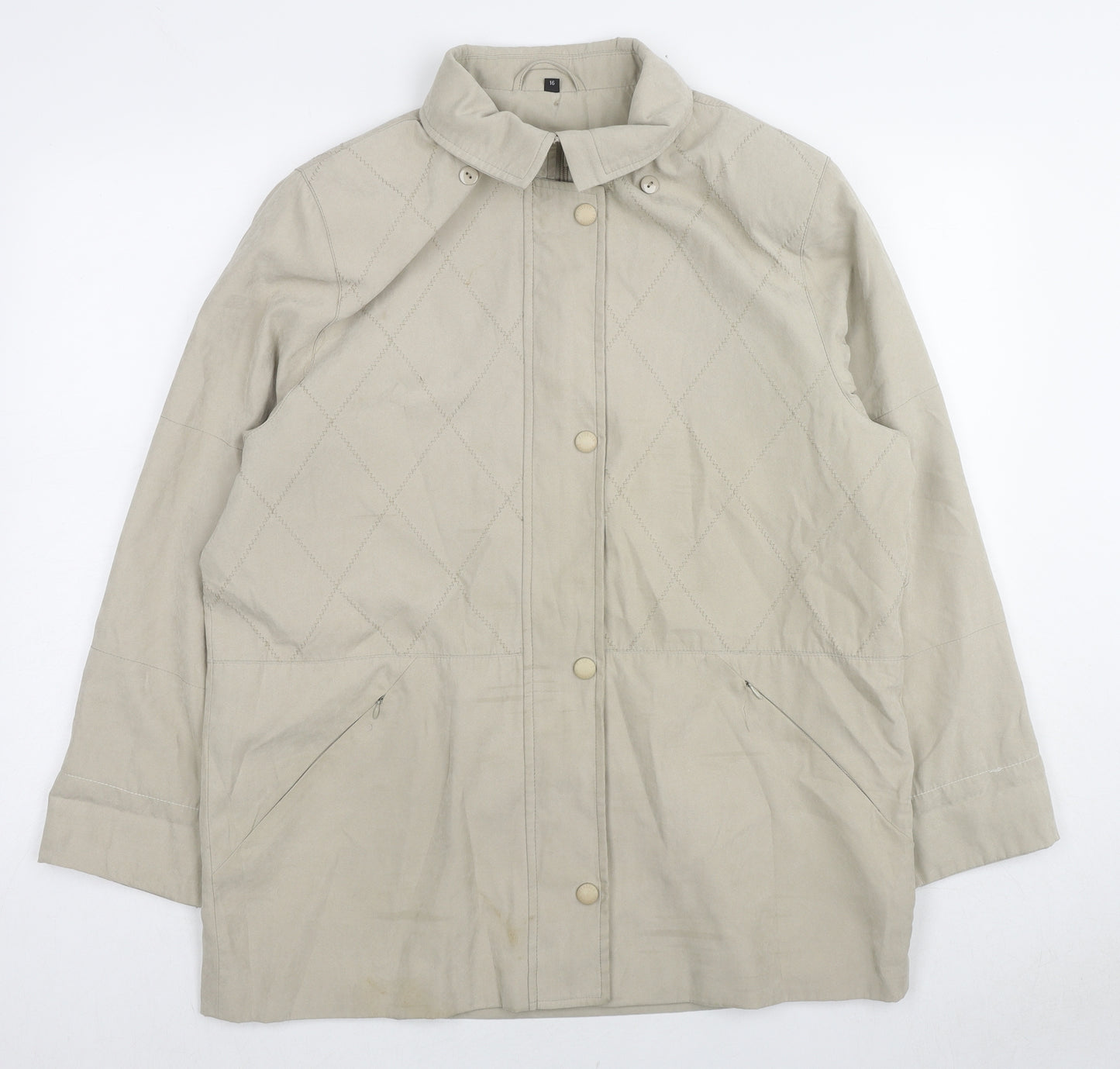 Finesse Womens Beige Jacket Size 16 Zip