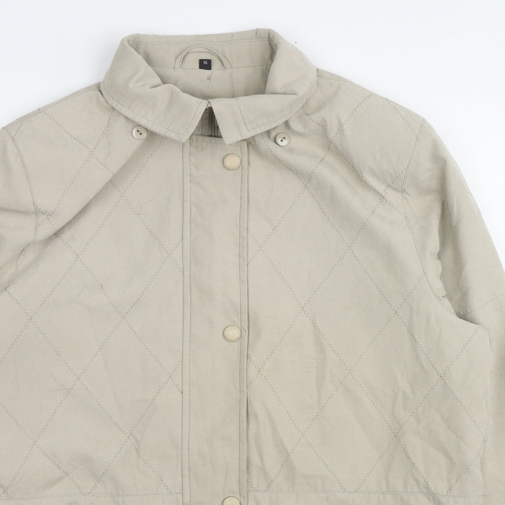 Finesse Womens Beige Jacket Size 16 Zip