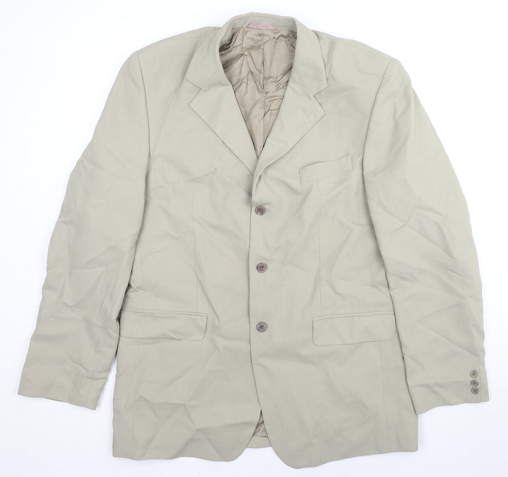 Jonathan Adams Mens Beige Polyester Jacket Suit Jacket Size 42 Regular