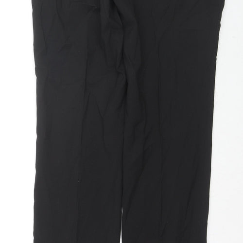 NEXT Mens Black Polyester Trousers Size 30 in L33 in Regular Zip