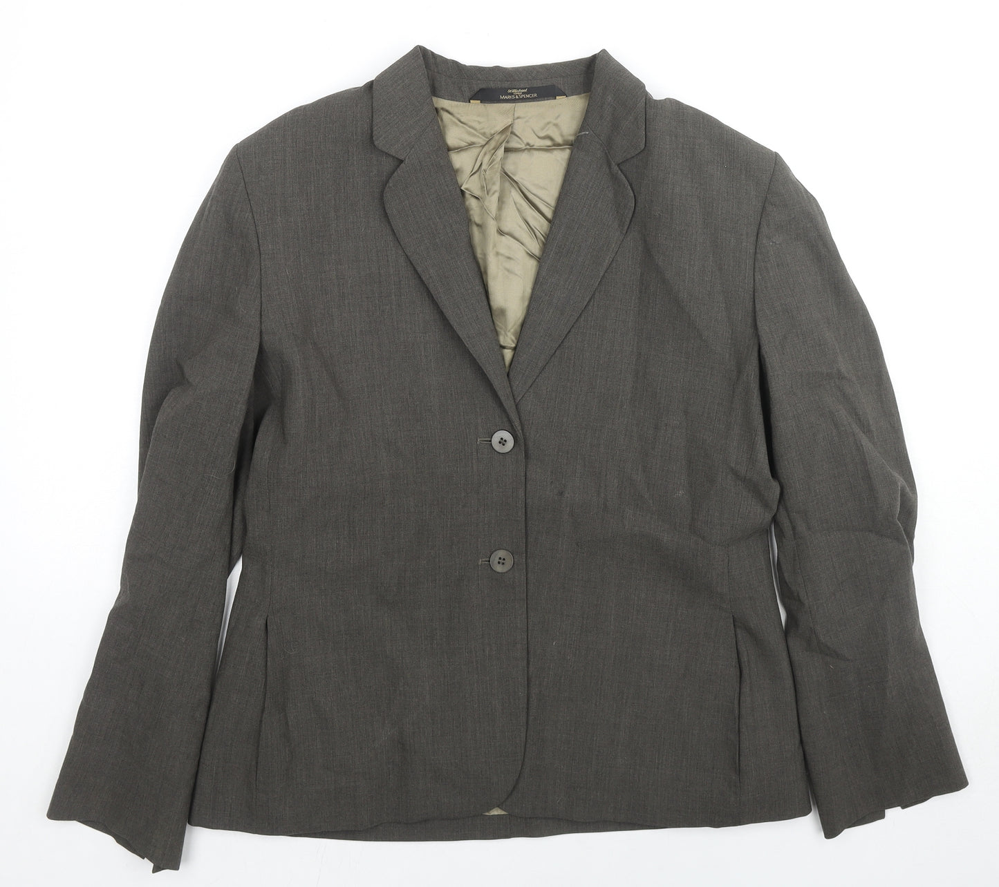 St Michael Womens Grey Wool Jacket Suit Jacket Size 16
