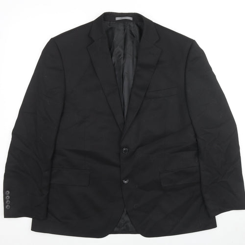 Marks and Spencer Mens Black Polyester Jacket Suit Jacket Size 42 Regular