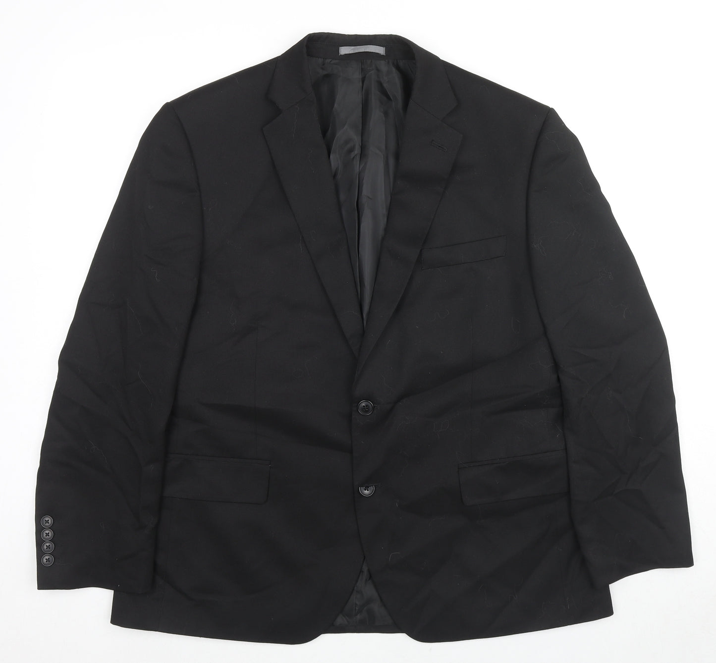 Marks and Spencer Mens Black Polyester Jacket Suit Jacket Size 42 Regular