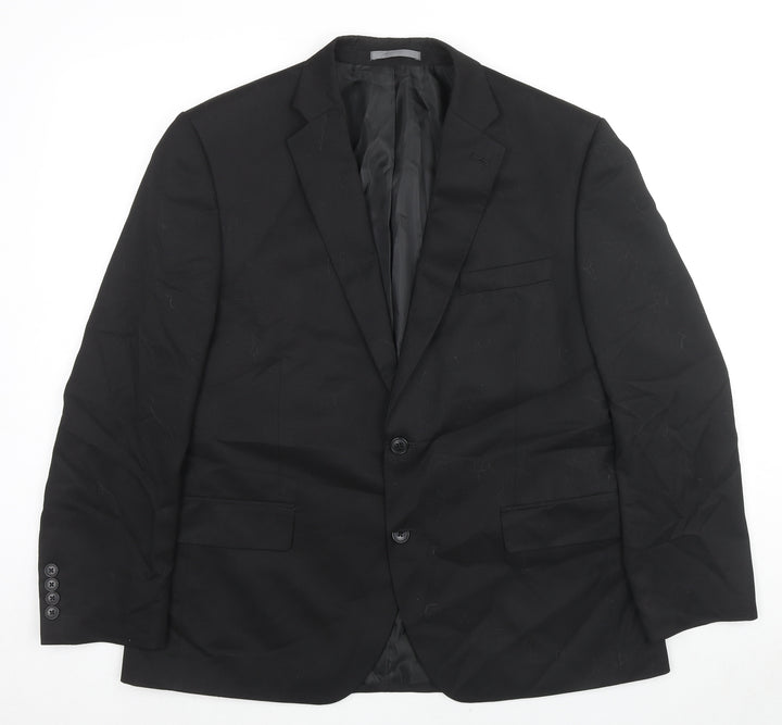 Marks and Spencer Mens Black Polyester Jacket Suit Jacket Size 42 Regular