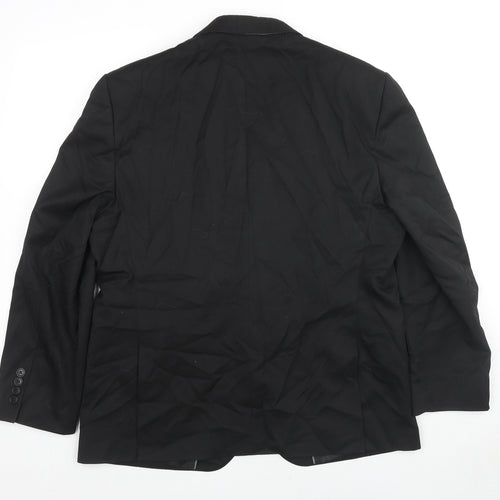 Marks and Spencer Mens Black Polyester Jacket Suit Jacket Size 42 Regular