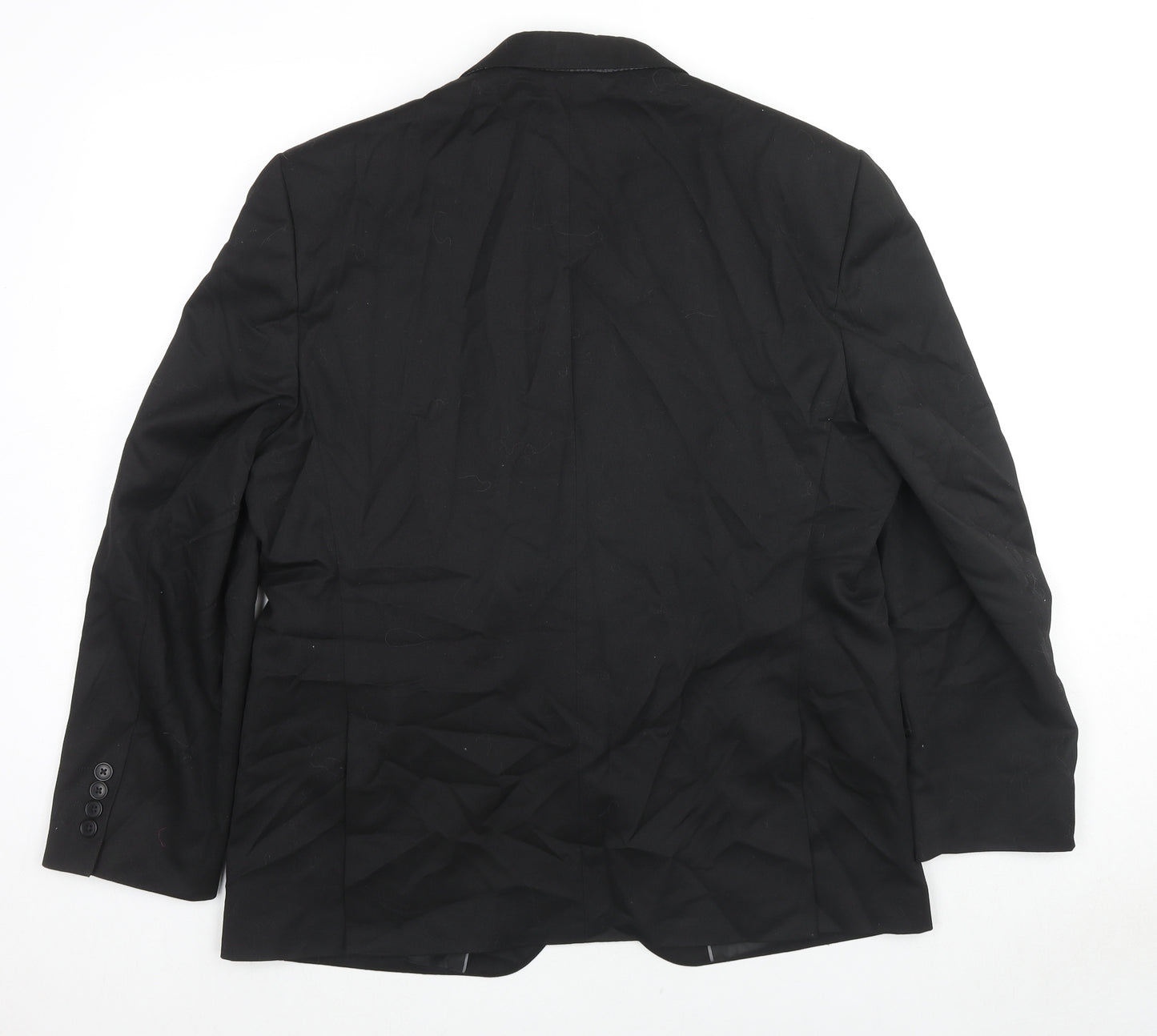 Marks and Spencer Mens Black Polyester Jacket Suit Jacket Size 42 Regular