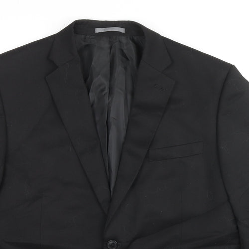 Marks and Spencer Mens Black Polyester Jacket Suit Jacket Size 42 Regular