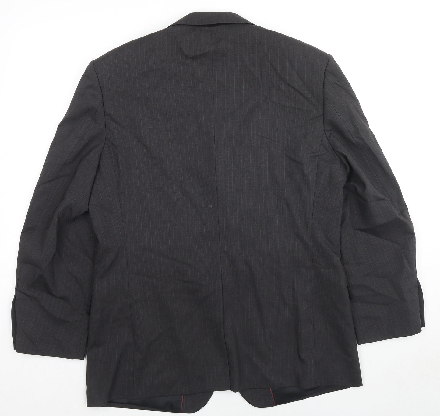 Burton Mens Grey Striped Wool Jacket Suit Jacket Size 40 Regular