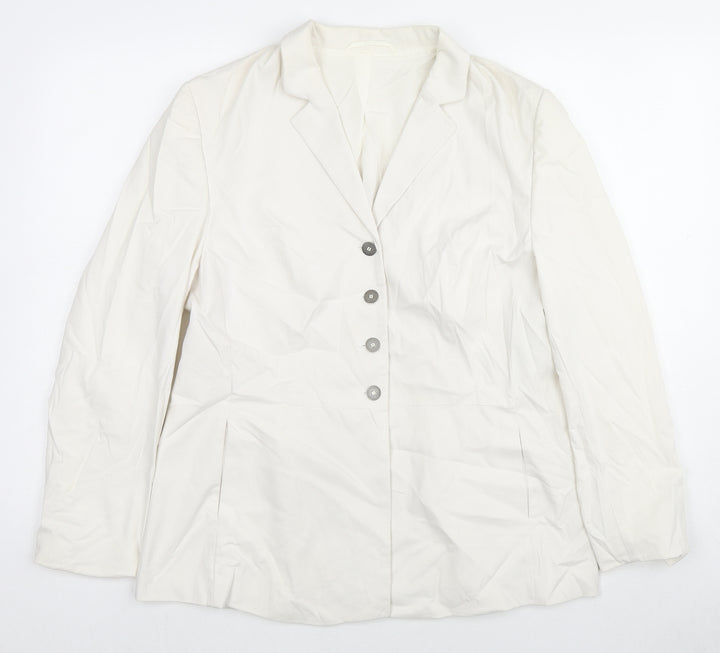 Gerry Weber Womens White Jacket Blazer Size 16 Button