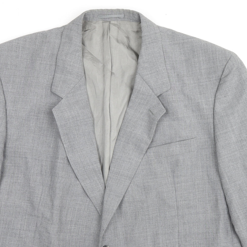 Varteks Mens Grey Polyester Jacket Suit Jacket Size 50 Regular