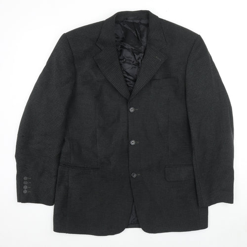 Douglas Mens Black Polyester Jacket Suit Jacket Size 40 Regular