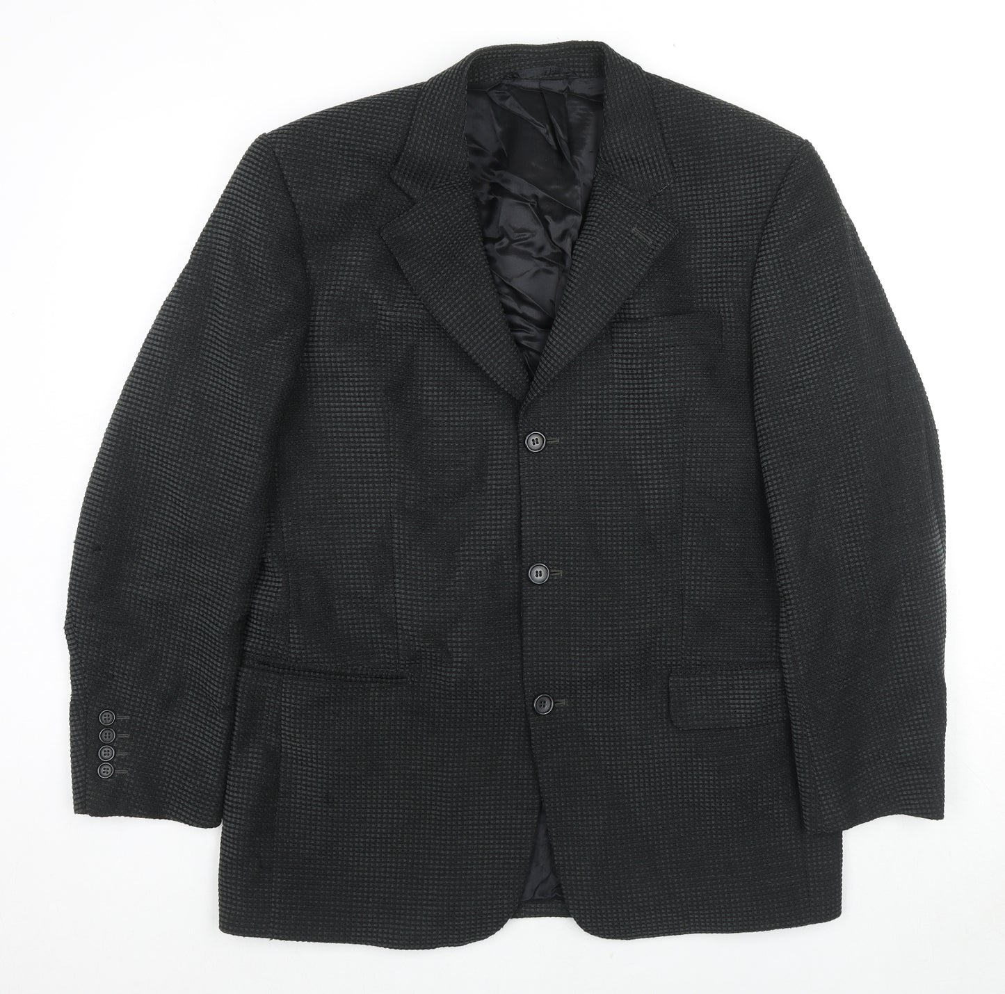 Douglas Mens Black Polyester Jacket Suit Jacket Size 40 Regular