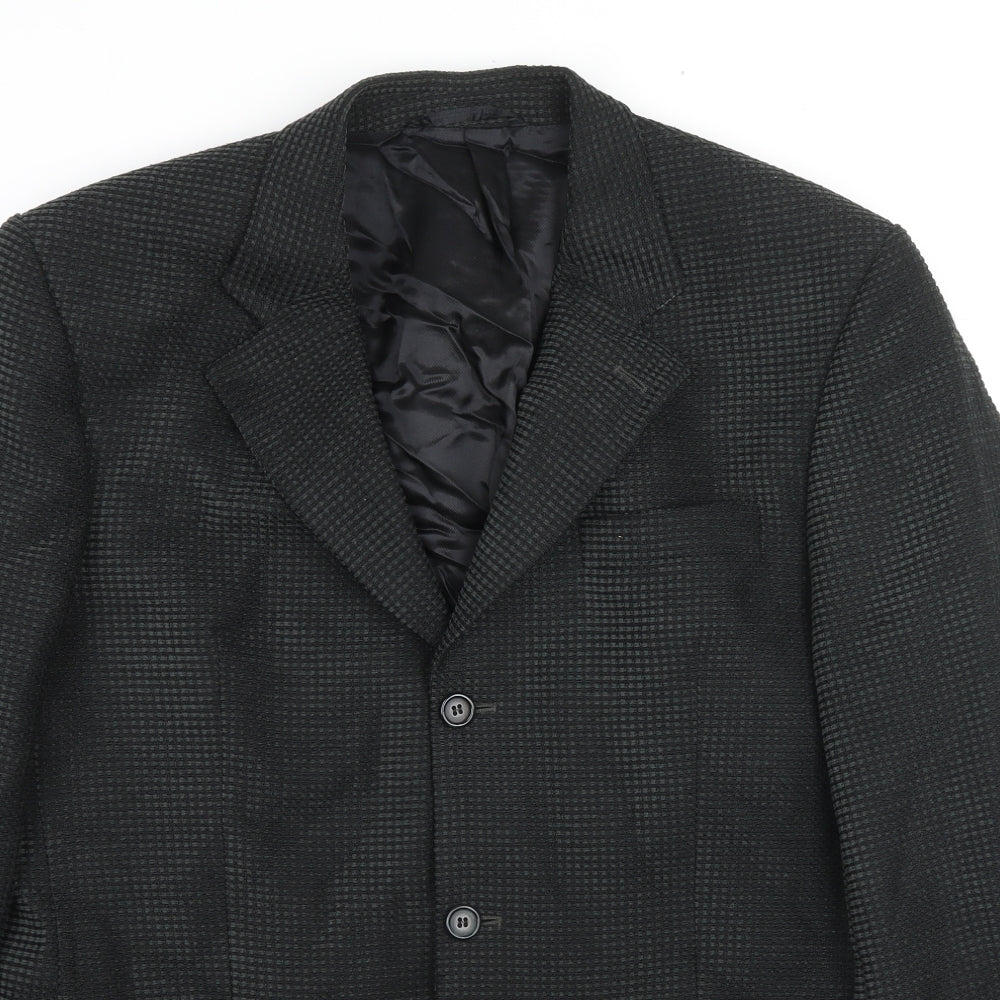 Douglas Mens Black Polyester Jacket Suit Jacket Size 40 Regular