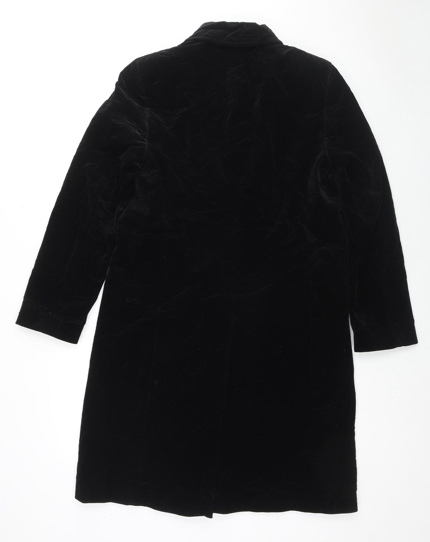 Marks and Spencer Womens Black Overcoat Coat Size 10 Button