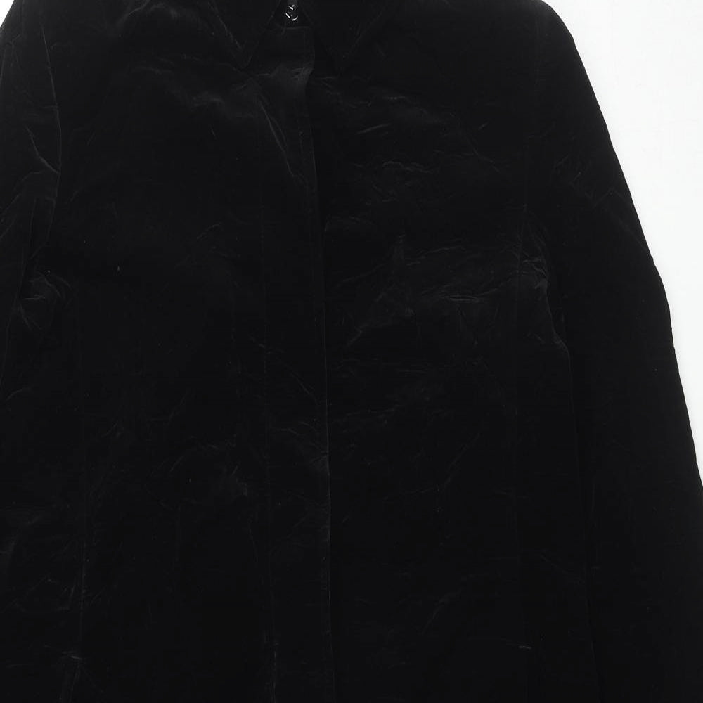 Marks and Spencer Womens Black Overcoat Coat Size 10 Button