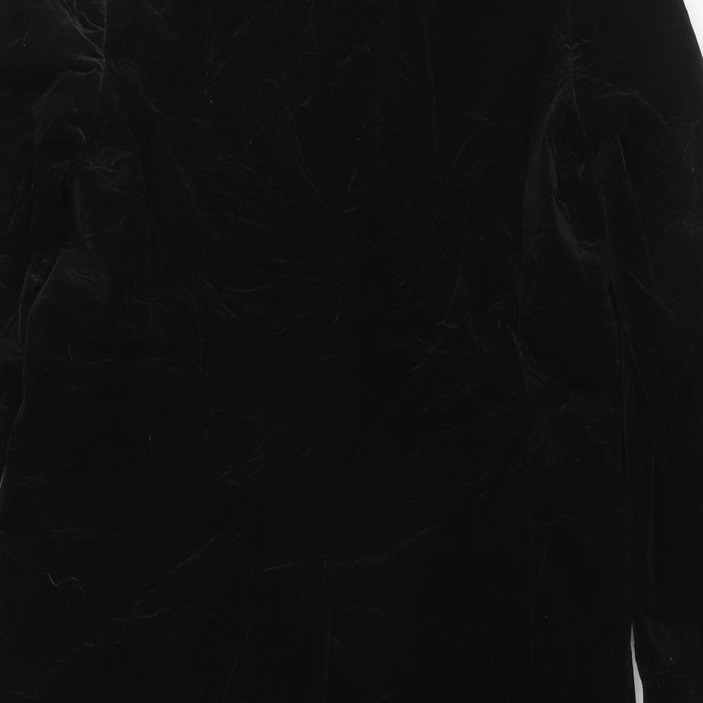 Marks and Spencer Womens Black Overcoat Coat Size 10 Button