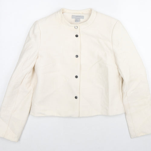 H&M Womens Ivory Jacket Size 8 Snap
