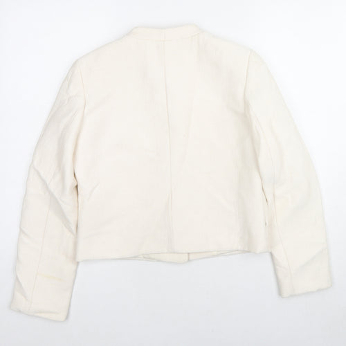 H&M Womens Ivory Jacket Size 8 Snap
