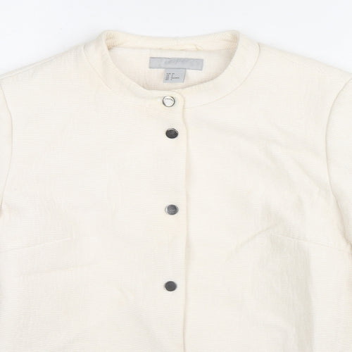 H&M Womens Ivory Jacket Size 8 Snap