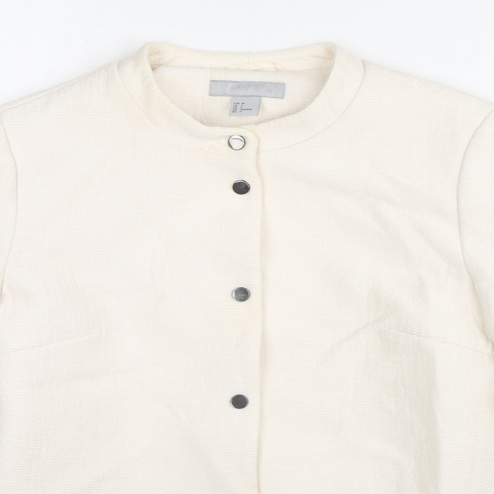 H&M Womens Ivory Jacket Size 8 Snap