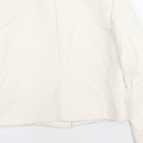 H&M Womens Ivory Jacket Size 8 Snap