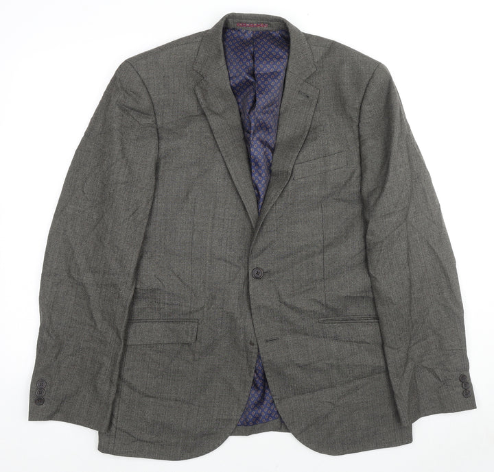 NEXT Mens Grey Wool Jacket Suit Jacket Size 42 Regular