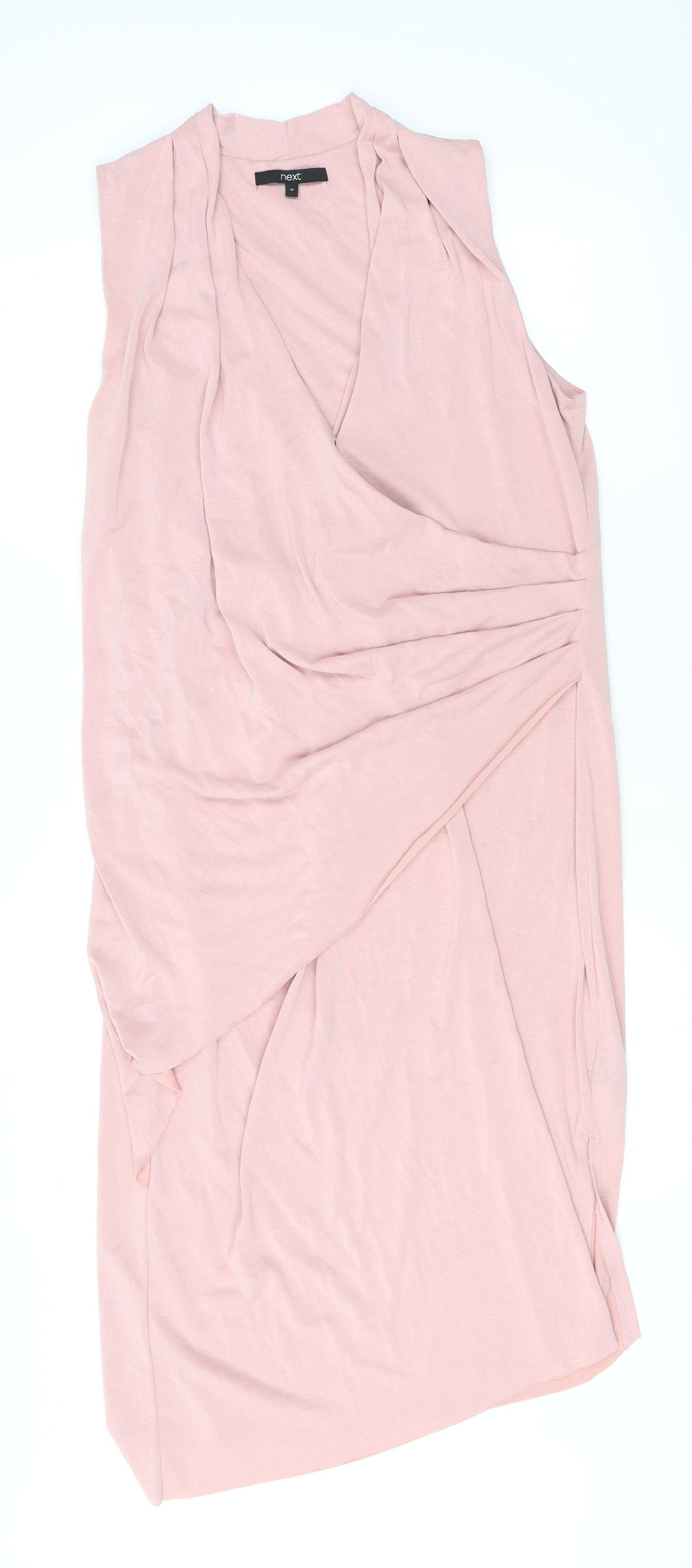 NEXT Womens Pink Modal A-Line Size 14 V-Neck Pullover