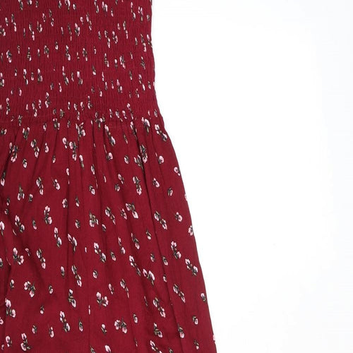 Storia Womens Red Floral Polyester Jumpsuit One-Piece Size M L29 in Pullover