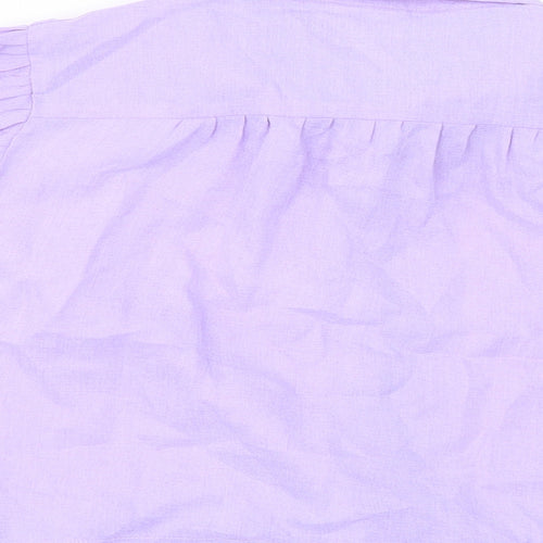Looking Glass Original Womens Purple Polyester Cropped Button-Up Size 12 Collared