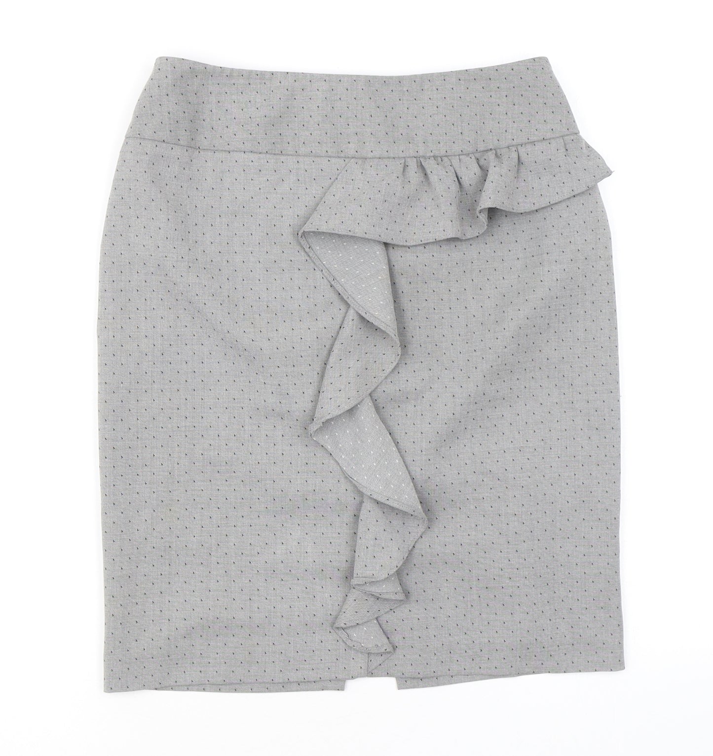 Miss Selfridge Womens Grey Geometric Polyester A-Line Skirt Size 8 Zip